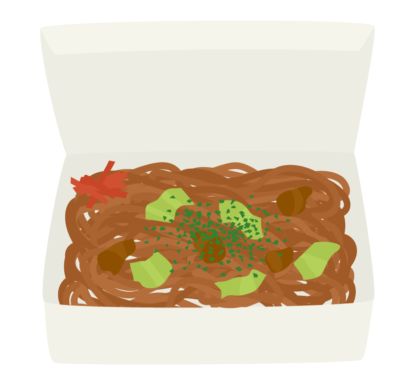 焼きそば屋台イラストのフリー素材イラストイメージ