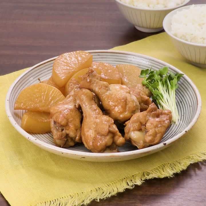 ホットクックでほろほろ美味しい！手羽元と大根のさっぱり煮 - みのりある日々