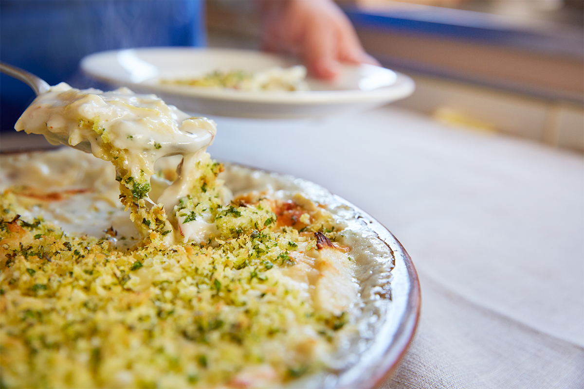 春にんじんとひき肉のグラタン
