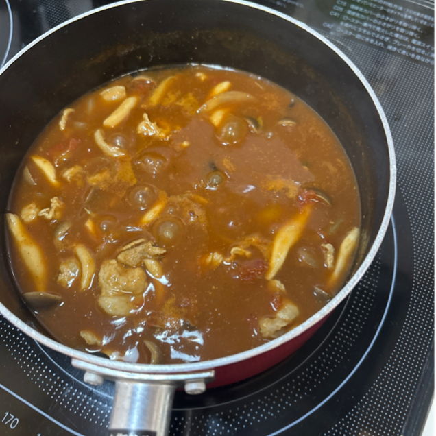 残ったカレーで！簡単カレーうどん