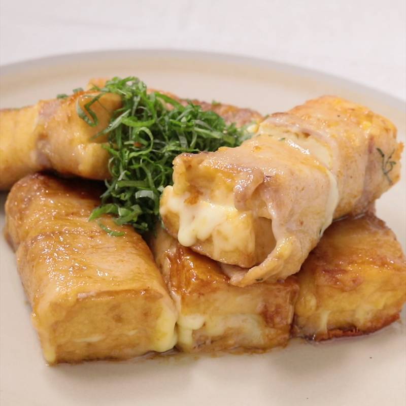 キャベツとレタスの厚揚げひき肉炒め♪