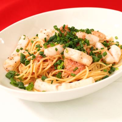 やみつき～ごまたっぷり激旨！明太子とイカの和風冷製パスタ
