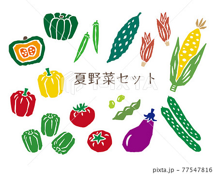 夏の野菜と果物のイラスト素材22426954- PIXTA