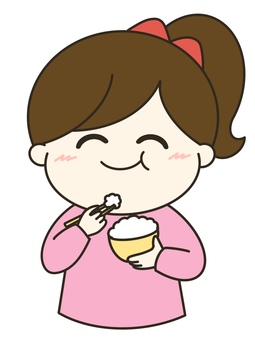 美味しそうに食べるイラスト無料イラスト・フリー素材なら「イラストAC」