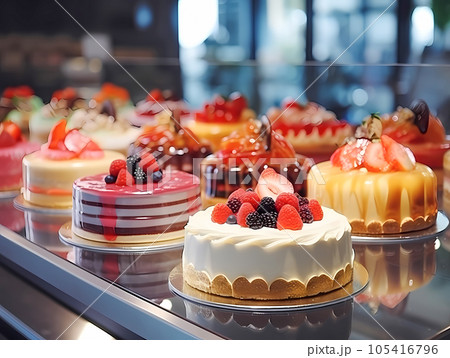 デコレーションケーキ バースデーケーキ チョコレート：イラスト無料