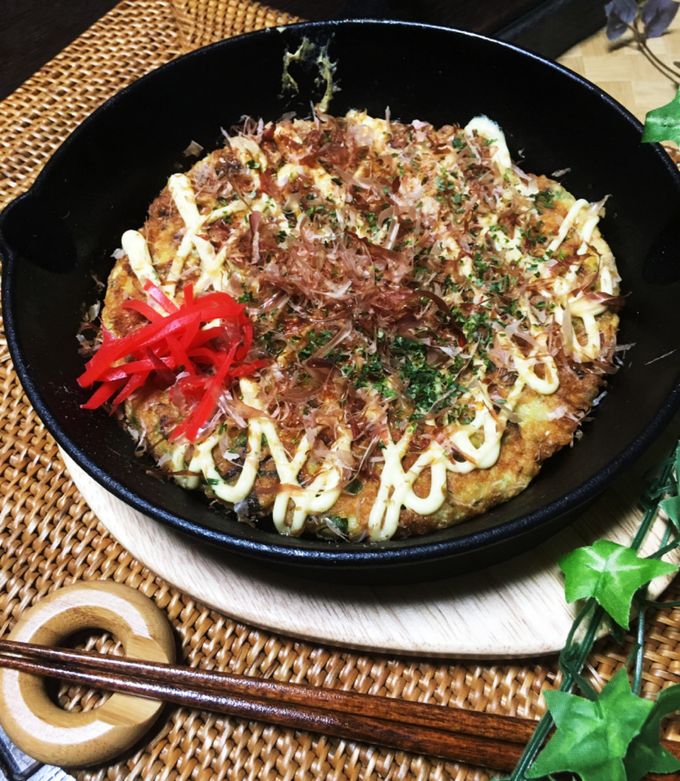 醤油味のお好み焼き