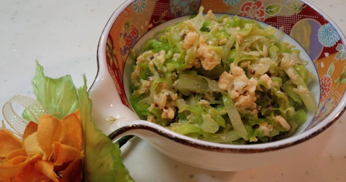 粒マスタードで♪キャベツの卵炒め