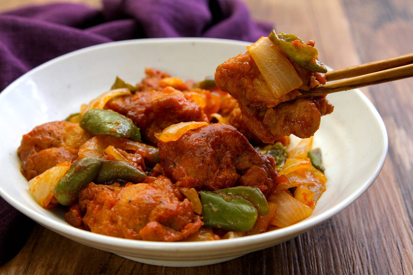 焼肉のたれで！コクうま黒酢酢豚