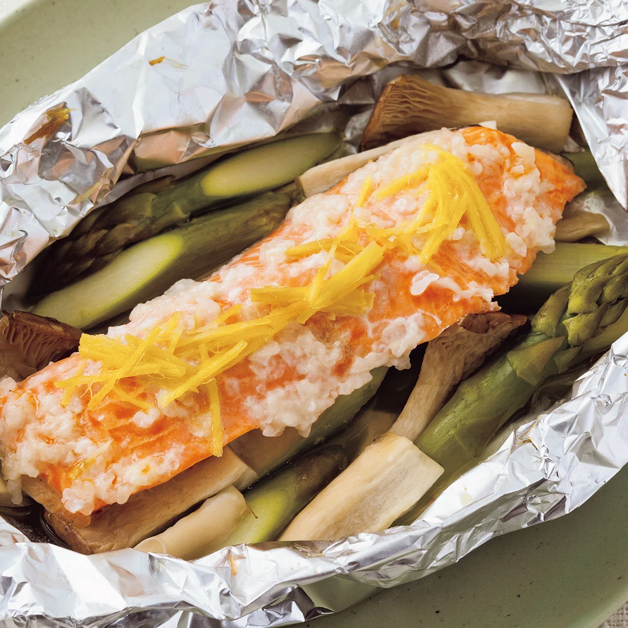 京料亭白だしで作ろう！白身魚 タラ としめじのホイル焼き