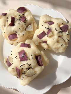 離乳食中期から♪米粉のさつまいも蒸しパン