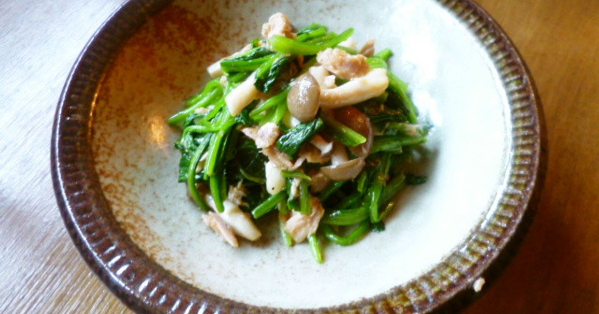 お手軽！ツナとほうれん草の彩りバター炒め