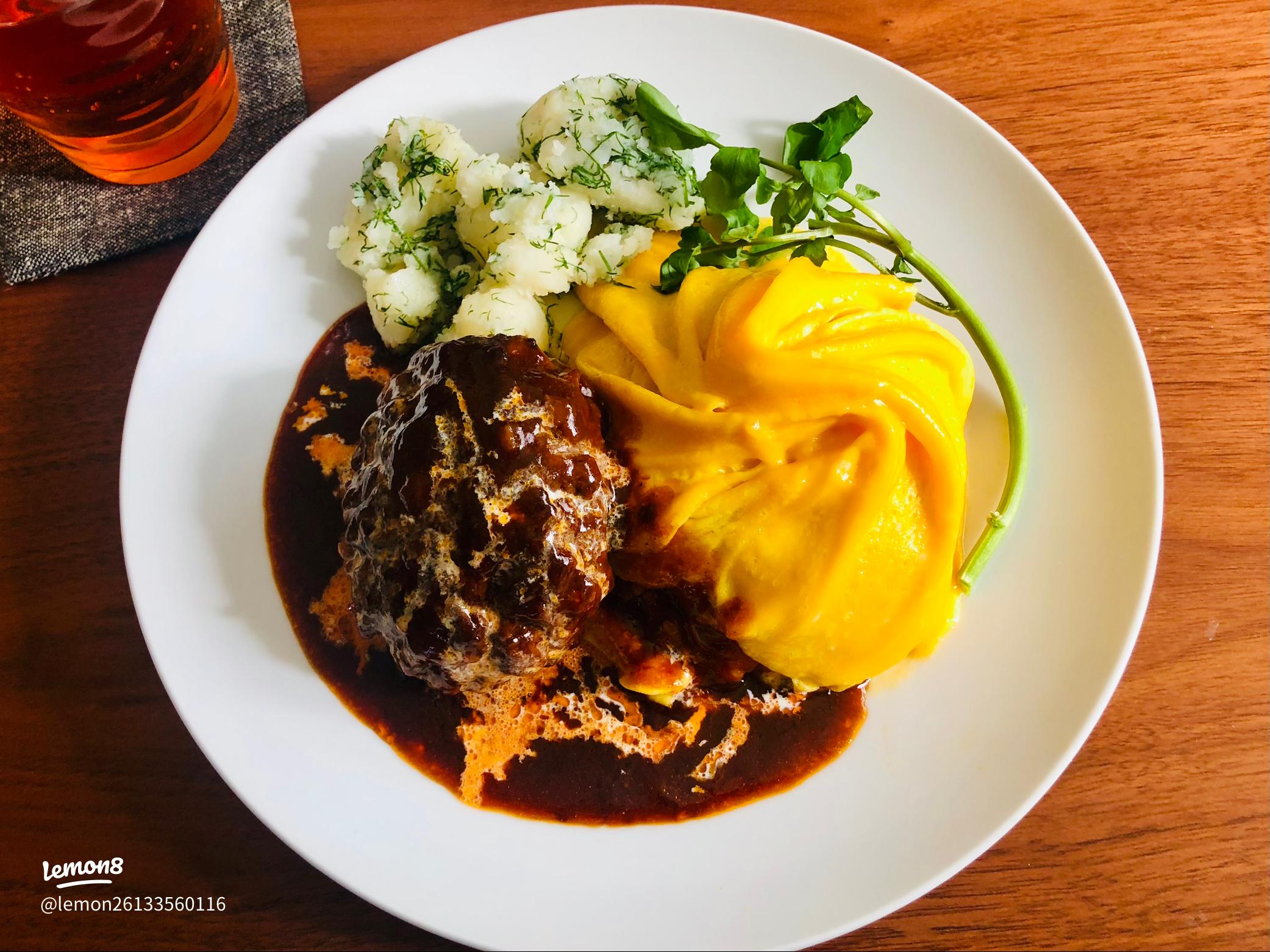 おうちカフェ風ハンバーガ