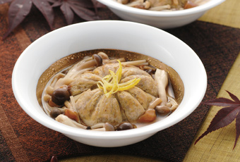 豆腐とレンコンのピリ辛あんかけ饅頭