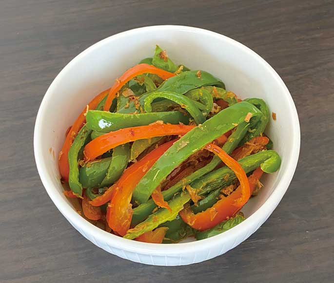 ピーマンのピリ辛鰹節炒め