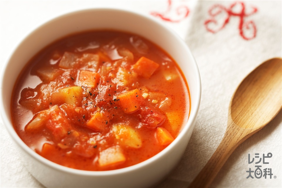 サラダ豆で作るミネストローネ トマト缶無し