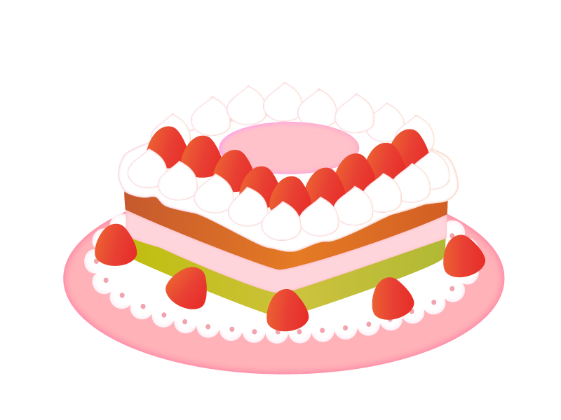 ホールケーキのイラスト