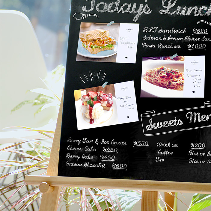 喫茶店・カフェの飲み物メニュー表に使いやすいおしゃれなテンプレート！コーヒー豆とカップの イラストボックス「プレミアム」テンプレート