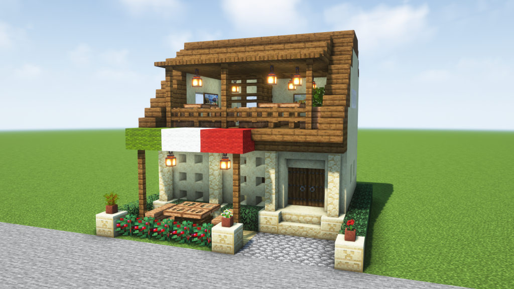 マインクラフト Cafeカフェの作り方 建築アイデア集237