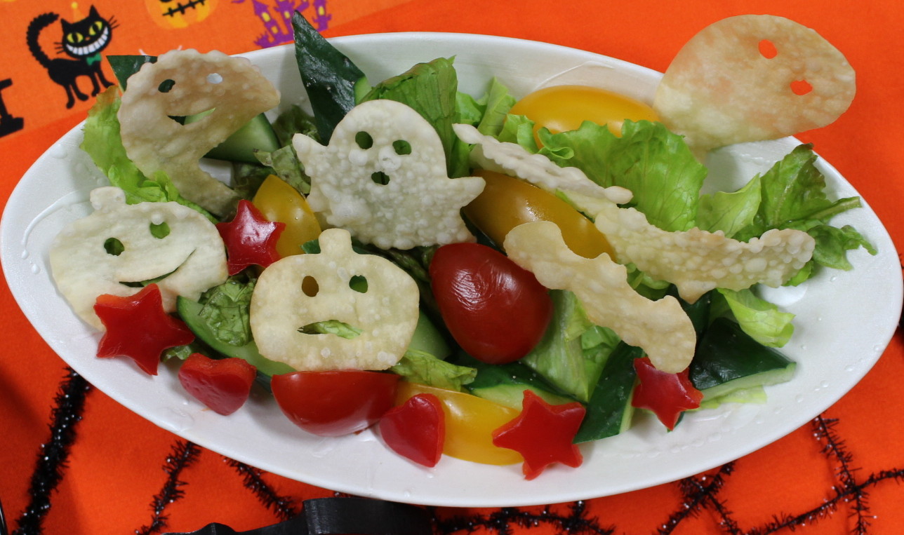 かぼちゃサラダハロウィンレンジで５分