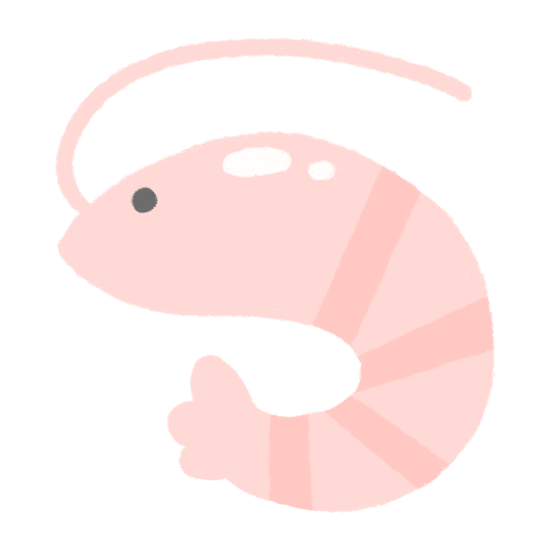 横むきのエビのイラスト - ONWAイラスト
