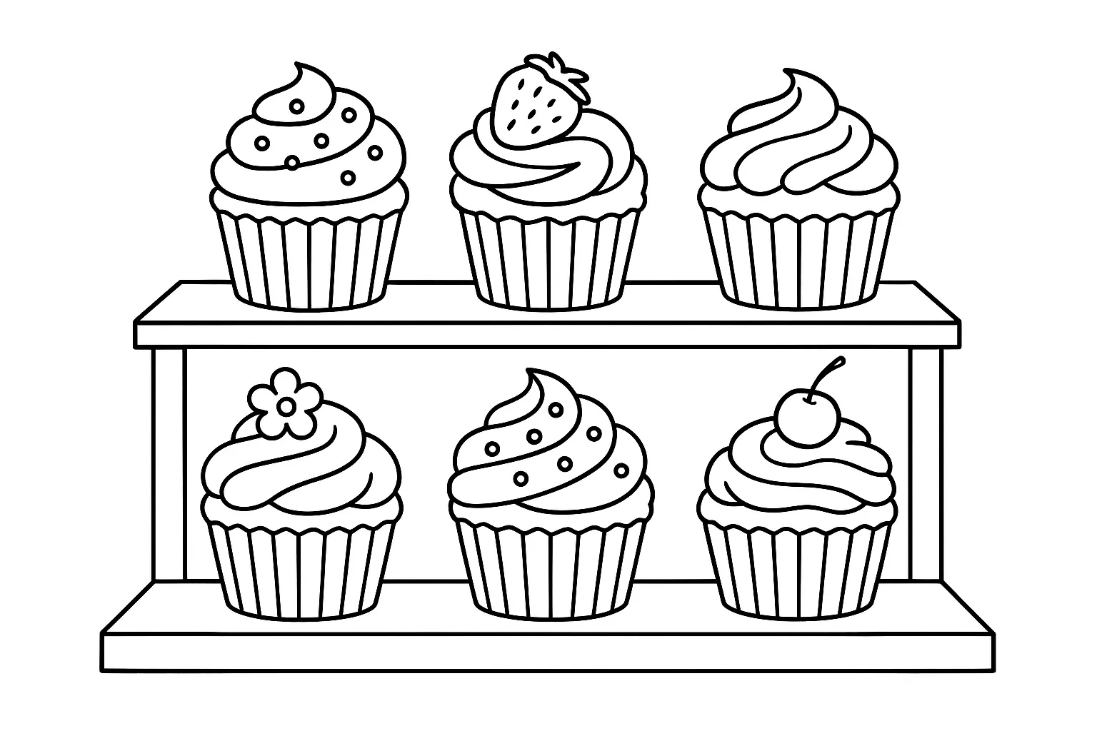 カテゴリ「スイーツ カフェ」の塗り絵 - ぬりえやさんドットコム