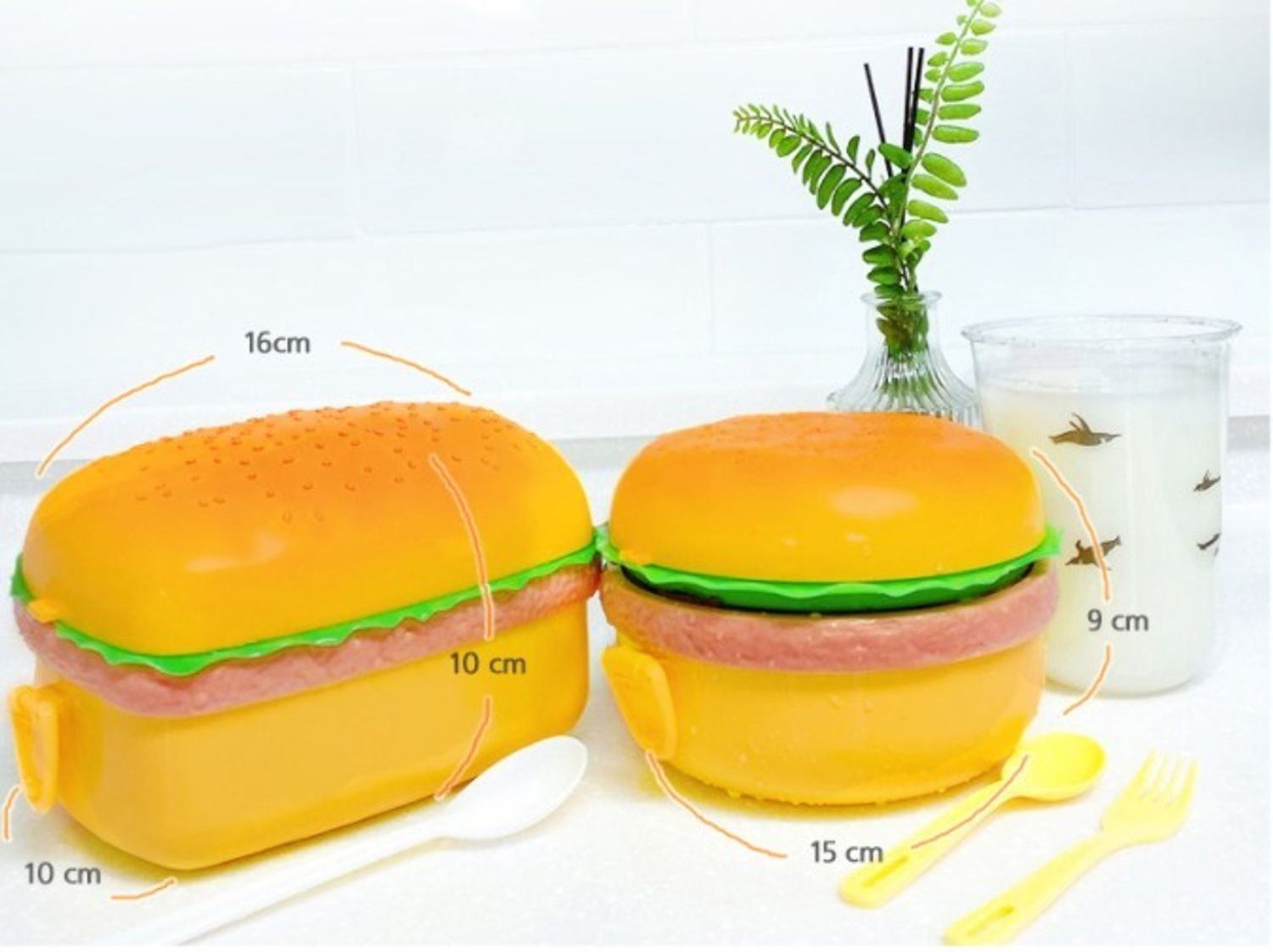 Xiraivke弁当箱 大容量 ハンバーガー お弁当箱 携帯便利 手軽 子供 学生 男女兼用