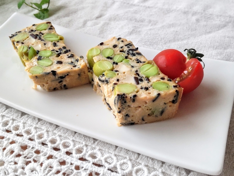 枝豆とあおさの擬製豆腐 干し海老あん 病院食：主菜 スチコンレシピ きっちんぷらすホシザキ株式会社