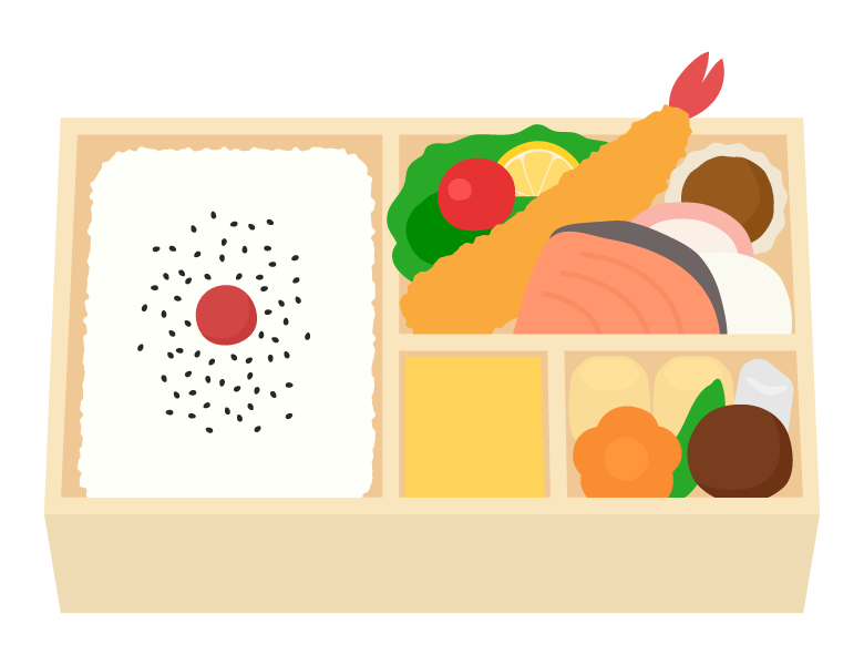 かわいいお弁当：イラスト無料