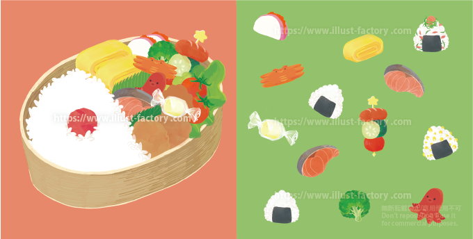 カルビ弁当のイラストイラスト無料・かわいいテンプレート