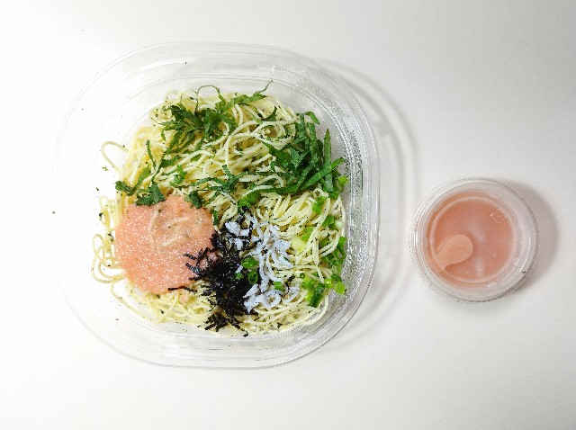 北海道産たらこの和風冷製パスタ セブンイレブン たらこ好きにはたまらないパスタです!!いぬきちのコンビニ飯