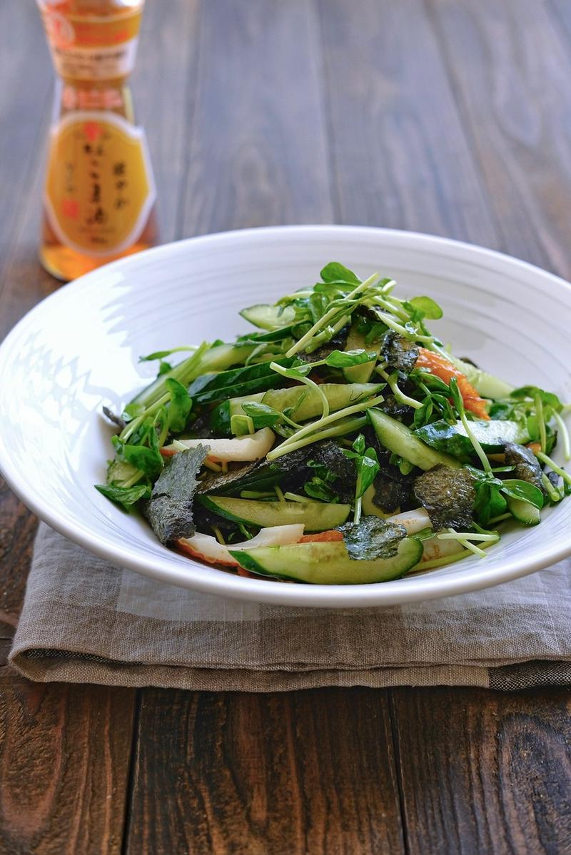 基本からアレンジまで！思わずつくりたくなる「キュウリ 韓国のり サラダ」のレシピ集クックパッド