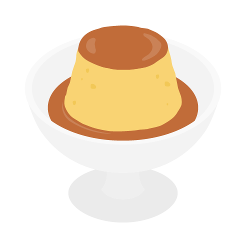 プリンのイラスト - 水彩絵の可愛いおやつの無料素材 - チコデザ