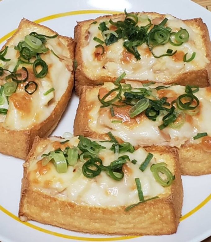 ツナマヨカレーたっぷり♪厚揚げチーズ焼き