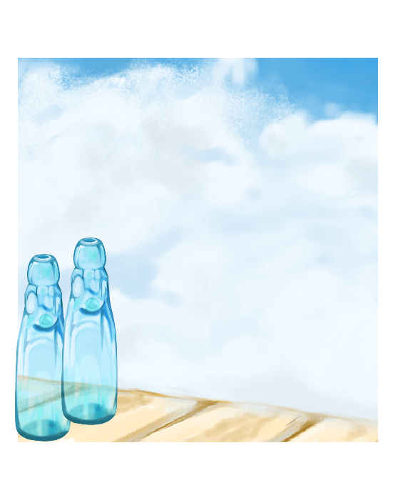 夏にぴったり！ラムネの描き方 水彩とペンの可愛いイラスト How to draw Ramune soda