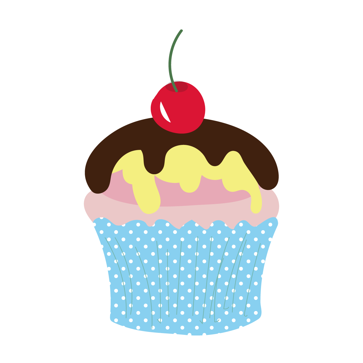 栄養・食べ物・お菓子 チョコチップマフィンのかわいいフリーイラストフタバのフリーイラスト