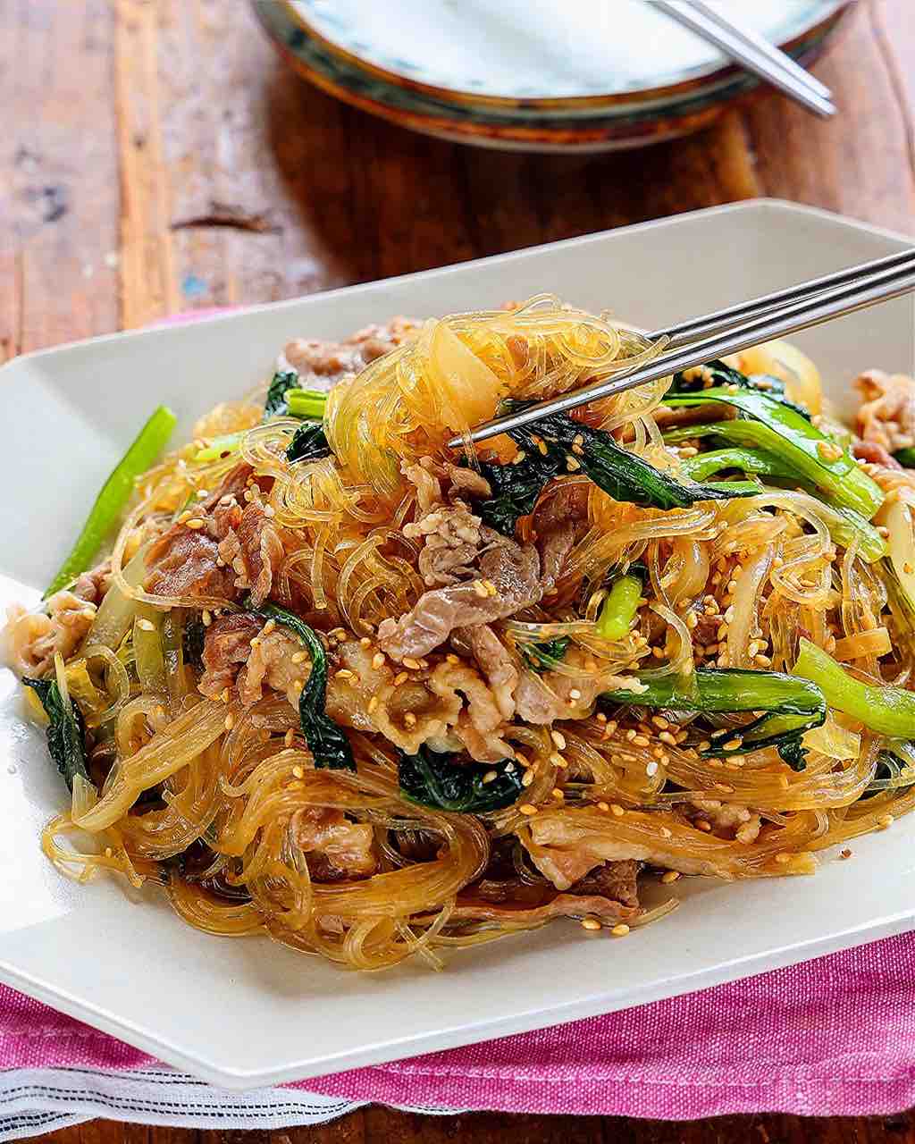 ♡重ねて放置！小松菜の甘辛チャプチェ♡簡単レシピ時短節約韓国料理豚肉春雨:Mizukiオフィシャルブログ「奇跡のキッチン」 Powered by ライブドアブログ