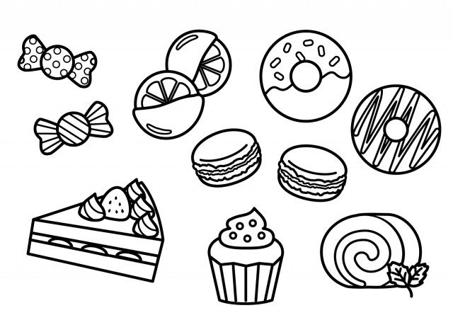 秋のスイーツぬりえ モンブラン栗を楽しむかわいいケーキのイラスト無料ぬりえ 家庭・保育・介護で使える！印刷して楽しめる塗り絵サイト「ぬりえん」