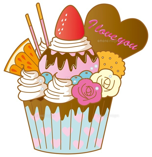 クリームの乗ったカップケーキのイラスト無料イラスト素材素材ラボ