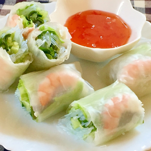エビのライスペーパー巻き揚げ
