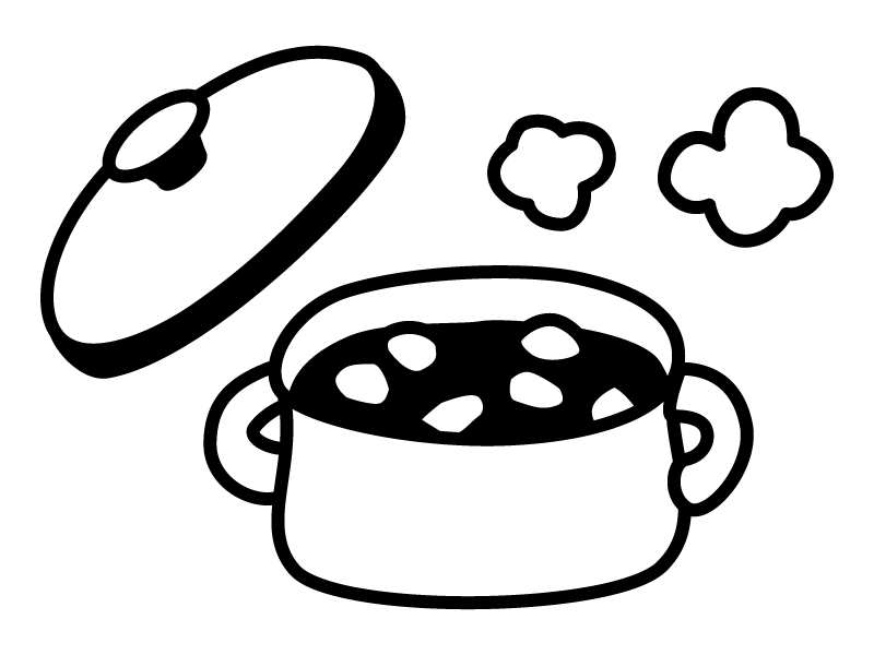 カレーとチェック柄の白黒フレーム飾り枠イラスト無料イラスト かわいいフリー素材集 フレームぽけっと