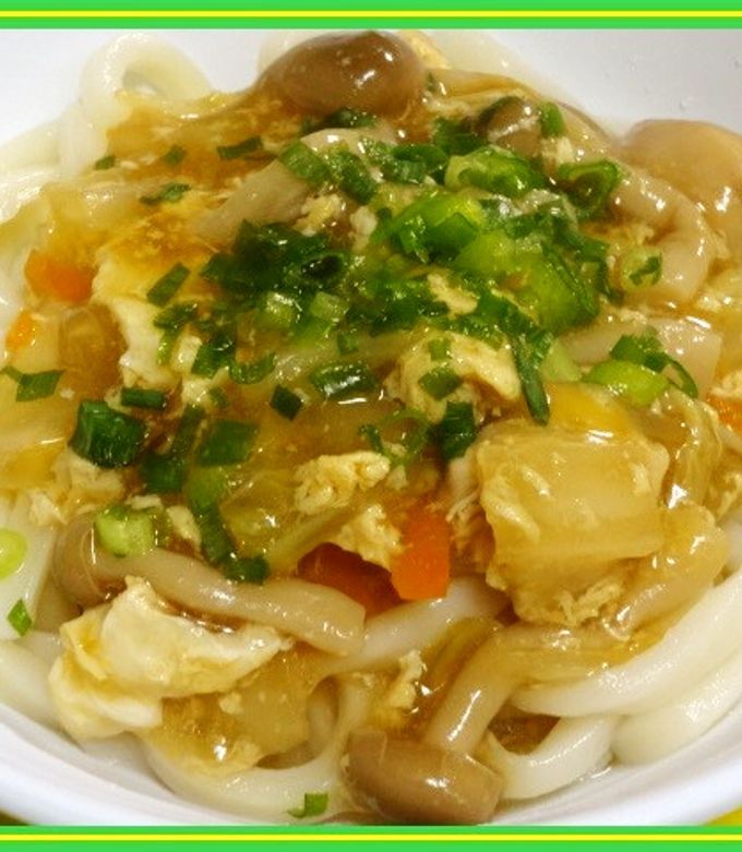 簡単★鶏むね肉と葱のあんかけうどん★