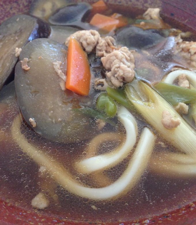 なす豚肉ねぎ！つけ汁うどん