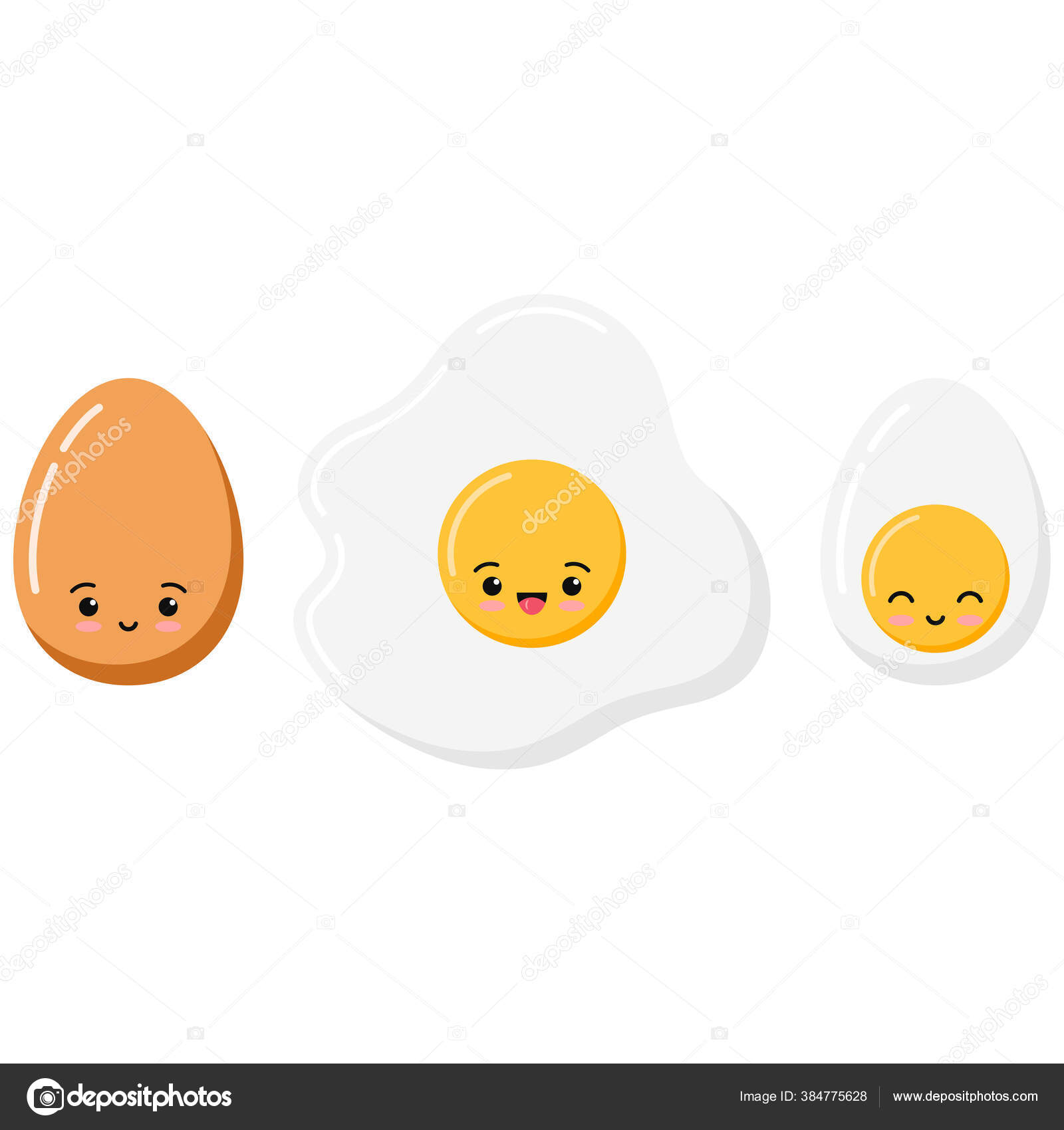 かわいいハッピーゆで卵と目玉焼き。ベクター手描きの落書きスタイルの漫画の文字イラストアイコンデザイン。ハッピーゆで卵と目玉焼き友達のコンセプトカード」のベクター画像素材 ロイヤリティフリー2200115991Shutterstock