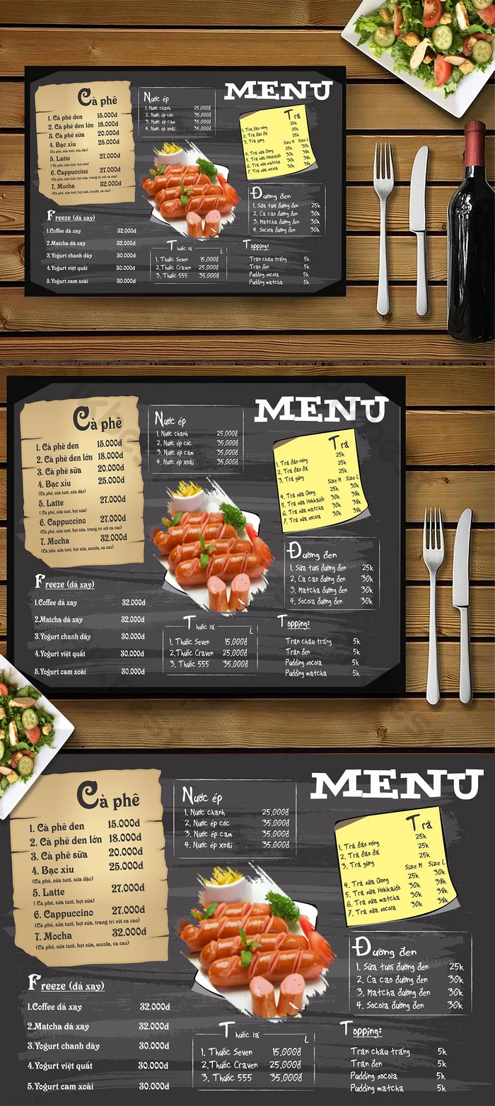 メニュー表」レストランのコースメニューや日替わりランチのお知らせにおすすめのテンプレー イラストボックス「プレミアム」テンプレート