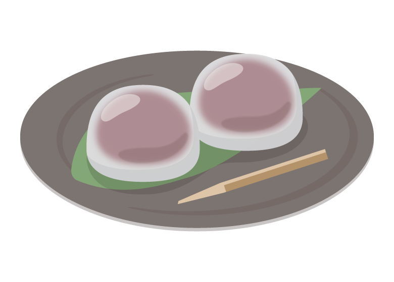 和菓子の水無月：イラスト無料