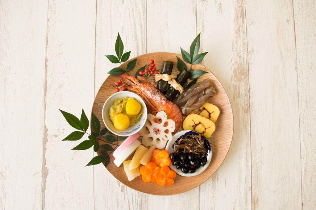 ♡ねずみ年のおせち ワンプレート♡ ガラス皿に盛りつけてみた