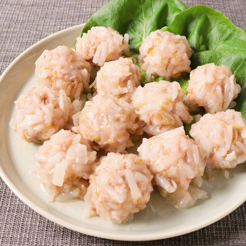 冷凍エビシュウマイで手軽に作る。おつまみ、お弁当、食卓の一品に！火を使わないレンジレシピ