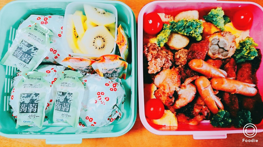 5 28 木 今日の３児幼稚園お弁当＊おにぎらずとカップフルーツゼリー弁当:４児ママ ３児は年子のどっぷり育児ブログ