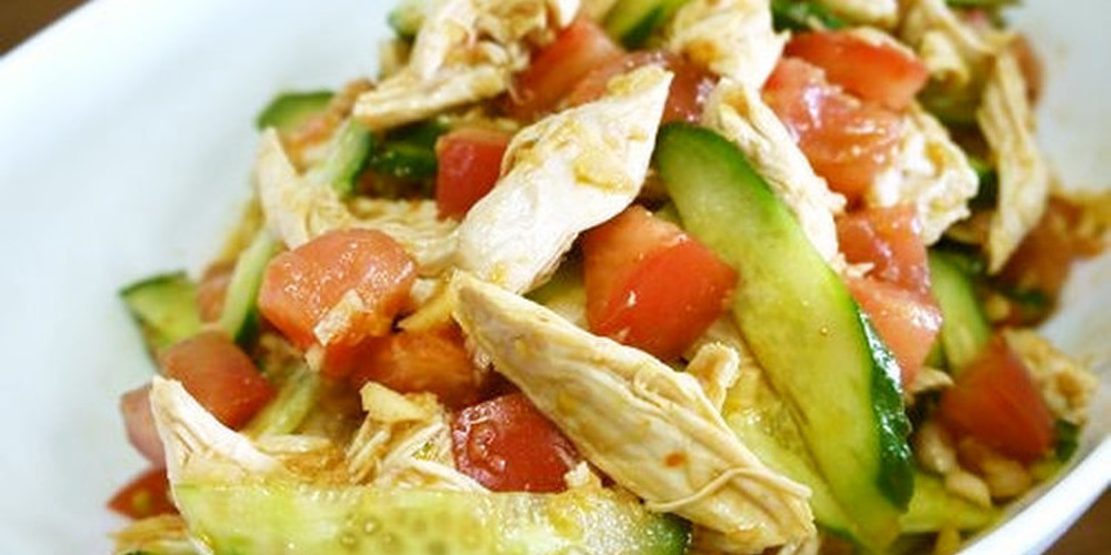 トマトときゅうりとわかめのさっぱりポン酢 しょうが香る♪