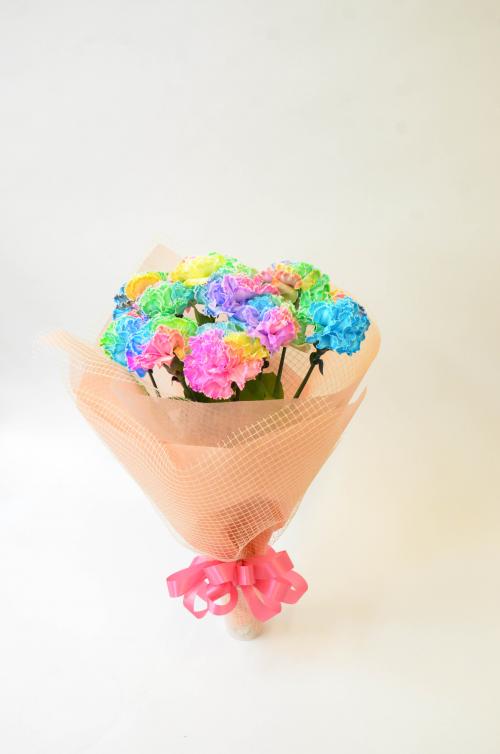 生花 白カーネーション20本&かすみ草 花束